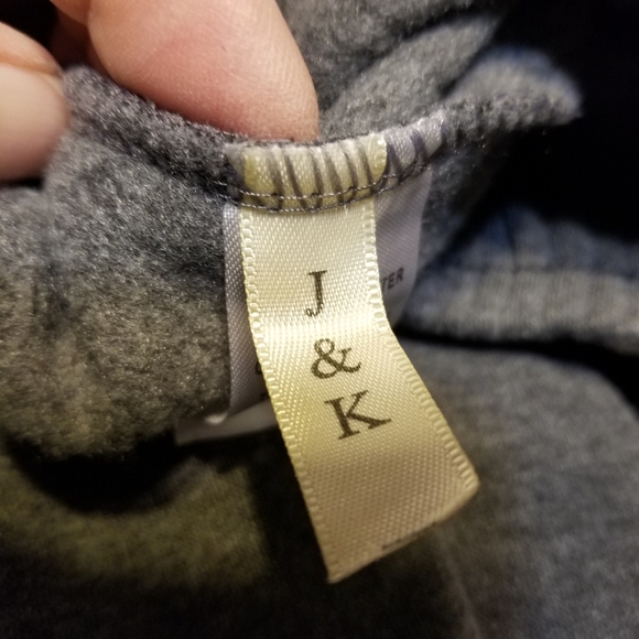 J & K S gray sweatpants jogger white stripe banded ankle - Picture 6 of 7